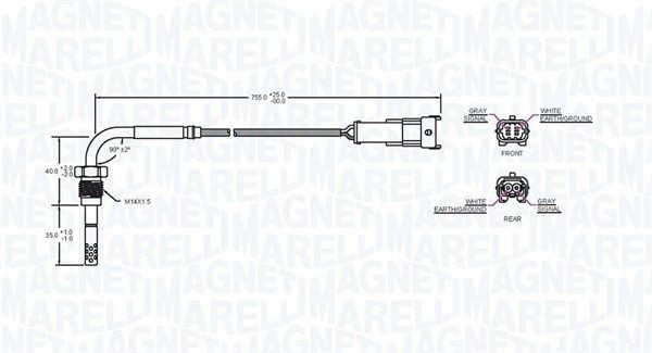 Купити 172000207010 Magneti Marelli Датчик температури відпрацьованих газів (ВГ), в каталізаторі